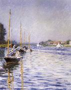 Gustave Caillebotte Boats on the Seine at Argenteruill painting